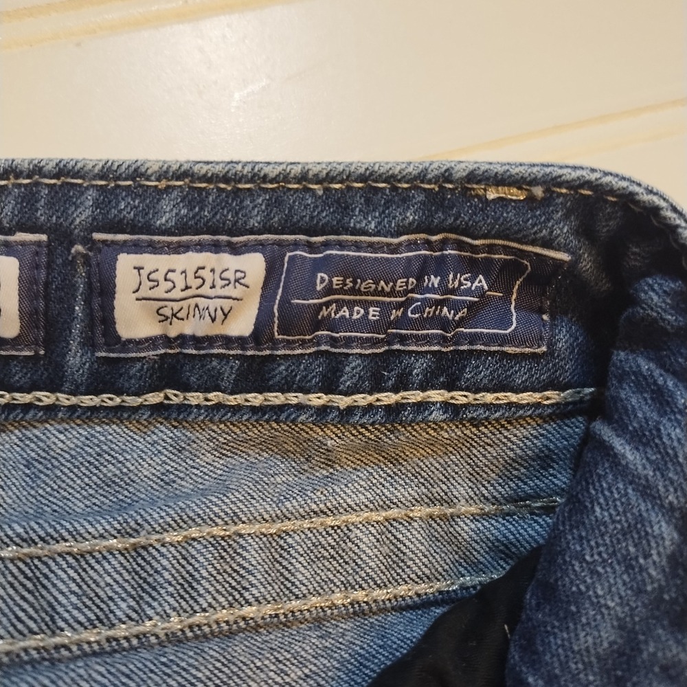 Miss Me Skinny Jeans Womens 28 Dark Wash Low Rise Embellished Y2K Western Denim - Picture 7 of 15